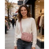 image:imageBAGSMART Cross Body Purse Mini Crossbody Bags for Women Travel Purse Puffy Shoulder Handbag Wallet with RFID Blocking Slots BrownsmallDark Pink