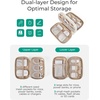 image:imageBAGSMART Electronics Organizer Travel Case Cord Organizer for Women Travel Cable Bag BeigeADouble Layer Beige