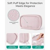 image:imageBAGSMART Electronics Organizer Travel Case Cord Organizer for Women Travel Cable Bag BeigeADouble Layer Pink