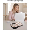 image:imageBAGSMART Electronics Organizer Travel Case Cord Organizer for Women Travel Cable Bag BeigeADouble Layer Pink