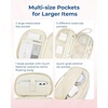 image:imageBAGSMART Electronics Organizer Travel Case Cord Organizer for Women Travel Cable Bag BeigeDouble Layer Beige