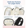 image:imageBAGSMART Electronics Organizer Travel Case Cord Organizer for Women Travel Cable Bag BeigeDouble Layer Black