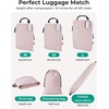 image:imageBAGSMART Exclusive Compression Packing Cubes for Travel with Neck Pillow  6 set travel essentials premium taslan organizer bags for budget airline carryons luggage suitcases closets cruisesBeige