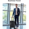 image:imageBAGSMART Expandable Carry On Luggage 22x14x9 Airline Approved Blue  Spinner Wheels TSA Lock Lightweight Hard Shell Suitcase22x14x9 Airline ApprovedBlack