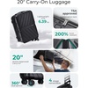 image:imageBAGSMART Expandable Carry On Luggage 22x14x9 Airline Approved Blue  Spinner Wheels TSA Lock Lightweight Hard Shell Suitcase22x14x9 Airline ApprovedBlack