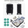 image:imageBAGSMART Expandable Carry On Luggage 22x14x9 Airline Approved Blue  Spinner Wheels TSA Lock Lightweight Hard Shell Suitcase22x14x9 Airline ApprovedBlack