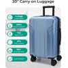 image:imageBAGSMART Expandable Carry On Luggage 22x14x9 Airline Approved Blue  Spinner Wheels TSA Lock Lightweight Hard Shell Suitcase22x14x9 Airline ApprovedBlue