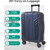 image:imageBAGSMART Expandable Carry On Luggage 22x14x9 Airline Approved Blue  Spinner Wheels TSA Lock Lightweight Hard Shell Suitcase22x14x9 Airline ApprovedDark Blue