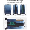 image:imageBAGSMART Expandable Carry On Luggage 22x14x9 Airline Approved Blue  Spinner Wheels TSA Lock Lightweight Hard Shell Suitcase22x14x9 Airline ApprovedGradient blue