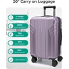 image:imageBAGSMART Expandable Carry On Luggage 22x14x9 Airline Approved Blue  Spinner Wheels TSA Lock Lightweight Hard Shell Suitcase22x14x9 Airline ApprovedLavender Purple
