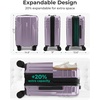 image:imageBAGSMART Expandable Carry On Luggage 22x14x9 Airline Approved Blue  Spinner Wheels TSA Lock Lightweight Hard Shell Suitcase22x14x9 Airline ApprovedLavender Purple