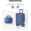 image:imageBAGSMART Expandable Carry On Luggage 22x14x9 Airline Approved Blue  Spinner Wheels TSA Lock Lightweight Hard Shell Suitcase22x14x9 Airline ApprovedNavy Blue
