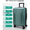 image:imageBAGSMART Expandable Carry On Luggage 22x14x9 Airline Approved Blue  Spinner Wheels TSA Lock Lightweight Hard Shell Suitcase22x14x9 Airline ApprovedOlive Green