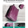image:imageBAGSMART Expandable Carry On Luggage 22x14x9 Airline Approved Blue  Spinner Wheels TSA Lock Lightweight Hard Shell Suitcase22x14x9 Airline ApprovedPurplish Red