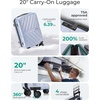 image:imageBAGSMART Expandable Carry On Luggage 22x14x9 Airline Approved Blue  Spinner Wheels TSA Lock Lightweight Hard Shell Suitcase22x14x9 Airline ApprovedPurple