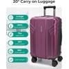image:imageBAGSMART Expandable Carry On Luggage 22x14x9 Airline Approved Blue  Spinner Wheels TSA Lock Lightweight Hard Shell Suitcase22x14x9 Airline ApprovedPurplish Red
