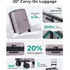 image:imageBAGSMART Expandable Carry On Luggage 22x14x9 Airline Approved Blue  Spinner Wheels TSA Lock Lightweight Hard Shell Suitcase22x14x9 Airline ApprovedRose Purple