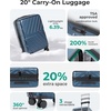 image:imageBAGSMART Expandable Carry On Luggage 22x14x9 Airline Approved Blue  Spinner Wheels TSA Lock Lightweight Hard Shell Suitcase22x14x9 Airline ApprovedRoyal Blue