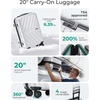 image:imageBAGSMART Expandable Carry On Luggage 22x14x9 Airline Approved Blue  Spinner Wheels TSA Lock Lightweight Hard Shell Suitcase22x14x9 Airline ApprovedSilver