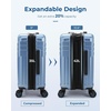 image:imageBAGSMART Expandable Carry On Luggage 22x14x9 Airline Approved Blue  Spinner Wheels TSA Lock Lightweight Hard Shell Suitcase22x14x9 Airline ApprovedSliver