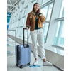image:imageBAGSMART Expandable Carry On Luggage 22x14x9 Airline Approved Blue  Spinner Wheels TSA Lock Lightweight Hard Shell Suitcase22x14x9 Airline ApprovedSliver