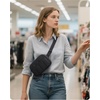 image:imageBAGSMART Fanny Packs for Women Cross Body Quilted Puffy Belt Bag with Pockets Fashion Waist Packs for Traveling Hiking BlackPink