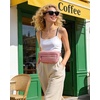 image:imageBAGSMART Fanny Packs for Women Cross Body Quilted Puffy Belt Bag with Pockets Fashion Waist Packs for Traveling Hiking BlackZDark Pink