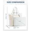 image:imageBAGSMART Foldable Tote Bag with Drawstring Bag Tote Bag Shoulder Bag Top Handle Handbag for Travel Work Beach GymBeige 2unfoldable