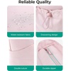 image:imageBAGSMART Foldable Tote Bag with Drawstring Bag Tote Bag Shoulder Bag Top Handle Handbag for Travel Work Beach GymFoldablepink