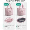 image:imageBAGSMART Foldable Tote Bag with Drawstring Bag Tote Bag Shoulder Bag Top Handle Handbag for Travel Work Beach GymFoldablepink