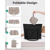 image:imageBAGSMART Foldable Tote Bag with Drawstring Bag Tote Bag Shoulder Bag Top Handle Handbag for Travel Work Beach GymGrayish Brown