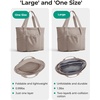 image:imageBAGSMART Foldable Tote Bag with Drawstring Bag Tote Bag Shoulder Bag Top Handle Handbag for Travel Work Beach GymGrayish Brown