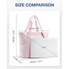 image:imageBAGSMART Foldable Tote Bag with Drawstring Bag Tote Bag Shoulder Bag Top Handle Handbag for Travel Work Beach GymPink 1