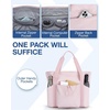 image:imageBAGSMART Foldable Tote Bag with Drawstring Bag Tote Bag Shoulder Bag Top Handle Handbag for Travel Work Beach GymPink 1