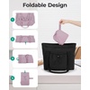 image:imageBAGSMART Foldable Tote Bag with Drawstring Bag Tote Bag Shoulder Bag Top Handle Handbag for Travel Work Beach GymPurple