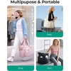 image:imageBAGSMART Foldable Tote Bag with Drawstring Bag Tote Bag Shoulder Bag Top Handle Handbag for Travel Work Beach GymPurple