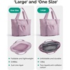 image:imageBAGSMART Foldable Tote Bag with Drawstring Bag Tote Bag Shoulder Bag Top Handle Handbag for Travel Work Beach GymPurple