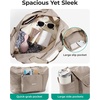 image:imageBAGSMART Foldable Travel Bag 37L Expandable Personal Item Bag Lightweight Travel Essentials for Women Water Resistant Extra Carry on Bag BlackCamel