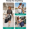 image:imageBAGSMART Foldable Travel Bag 37L Expandable Personal Item Bag Lightweight Travel Essentials for Women Water Resistant Extra Carry on Bag BlackCamel