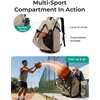 image:imageBAGSMART Gym Backpack for Men with Shoe Compartment for MultiSport  WaterResistant MultiSport Gym Storage Expandable Pocket Fits Basketball Football Shoe Compartment Separates Swim GearJet Black