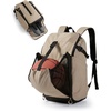 image:imageBAGSMART Gym Backpack for Men with Shoe Compartment for MultiSport  WaterResistant MultiSport Gym Storage Expandable Pocket Fits Basketball Football Shoe Compartment Separates Swim GearLight Brown