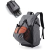 image:imageBAGSMART Gym Backpack for Men with Shoe Compartment for MultiSport  WaterResistant MultiSport Gym Storage Expandable Pocket Fits Basketball Football Shoe Compartment Separates Swim GearDark Grey