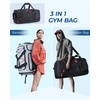 image:imageBAGSMART Gym Bag for Men Athletic Sports Backpack Travel Hiking Duffel  3In1 Gym Bag for Travel Clothes amp Padded 133 Laptop with Waterproof Wet Pocket amp Shoe Compartment for Travel CampingBlack