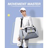 image:imageBAGSMART Gym Bag for Women 36L Small Sports Duffle Bag With Shoe Bag Lightweight Overnight Weekender Travel Duffel Bag Water Resistant Workout Sports Bag for Travel  PinkGrey
