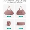 image:imageBAGSMART Gym Bag for Women Lightweight Puffer Duffle Bag 2PC Travel Bag 31L Weekender Overnight Bag Quilted Carry On Tote Bag Diaper Hospital Dance Bag for Travel Gym Water Resistant PinkDull Pink