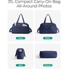 image:imageBAGSMART Gym Bag for Women Lightweight Puffer Duffle Bag 2PC Travel Bag 31L Weekender Overnight Bag Quilted Carry On Tote Bag Diaper Hospital Dance Bag for Travel Gym Water Resistant PinkNavy Blue