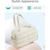 image:imageBAGSMART Gym Bag for Women Lightweight Puffer Duffle Bag 2PC Travel Bag 31L Weekender Overnight Bag Quilted Carry On Tote Bag Diaper Hospital Dance Bag for Travel Gym Water Resistant PinkBeige