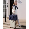 image:imageBAGSMART Gym Bag for Women Lightweight Puffer Duffle Bag 2PC Travel Bag 31L Weekender Overnight Bag Quilted Carry On Tote Bag Diaper Hospital Dance Bag for Travel Gym Water Resistant PinkNavy Blue