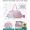 image:imageBAGSMART Gym Bag for Women Lightweight Puffer Duffle Bag 2PC Travel Bag 31L Weekender Overnight Bag Quilted Carry On Tote Bag Diaper Hospital Dance Bag for Travel Gym Water Resistant PinkMisty Purple