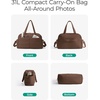 image:imageBAGSMART Gym Bag for Women Lightweight Puffer Duffle Bag 2PC Travel Bag 31L Weekender Overnight Bag Quilted Carry On Tote Bag Diaper Hospital Dance Bag for Travel Gym Water Resistant PinkCoffee Brown